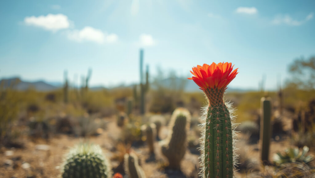A cactus plant with a flower